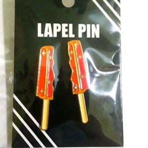 Two Piece Orange Popsicle Enamel Pins